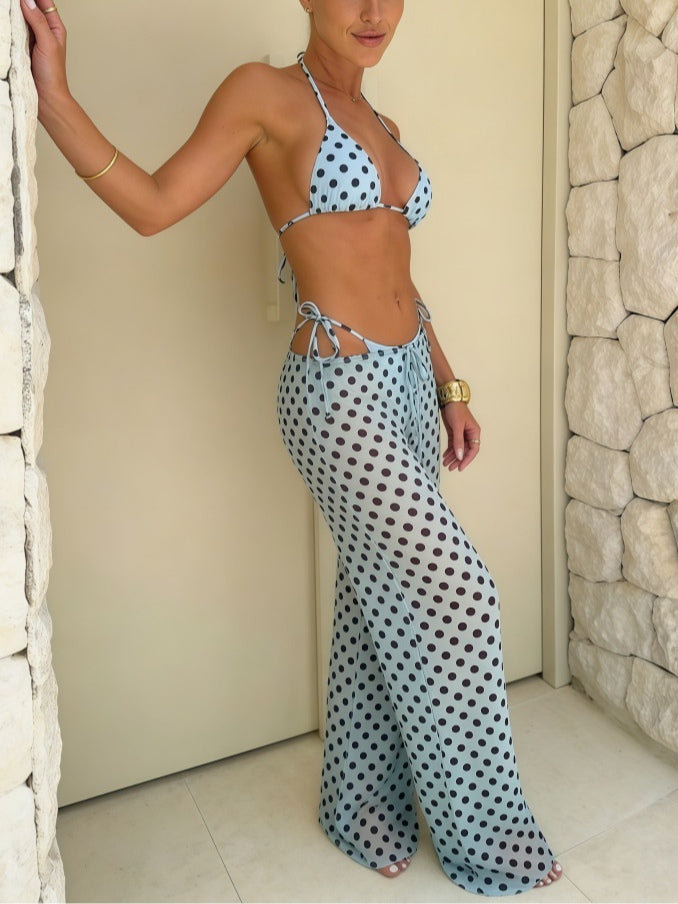 Bikini Playa con lunares - Azul Claro
