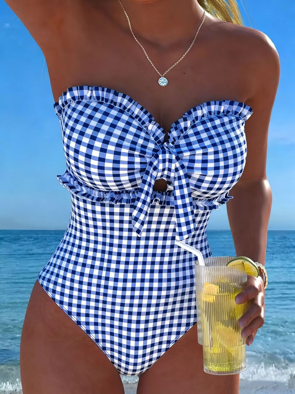 Bañador con palabra de honor y a rayas - Rayas Negras