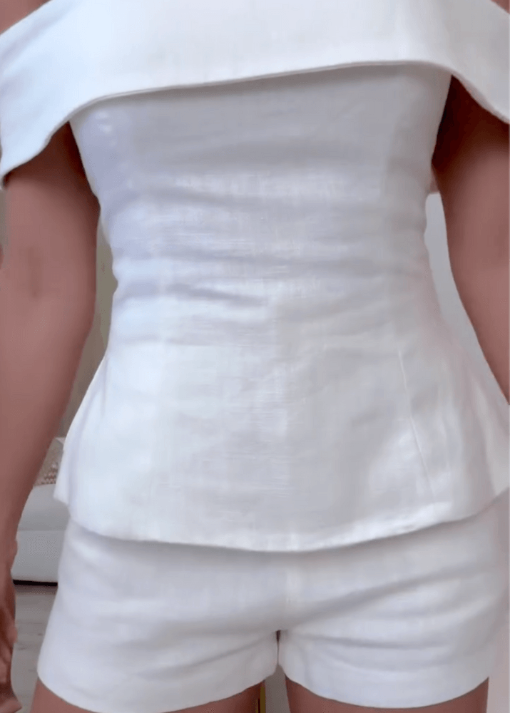 Conjunto de Dos Piezas con algodón y lino - Blanco