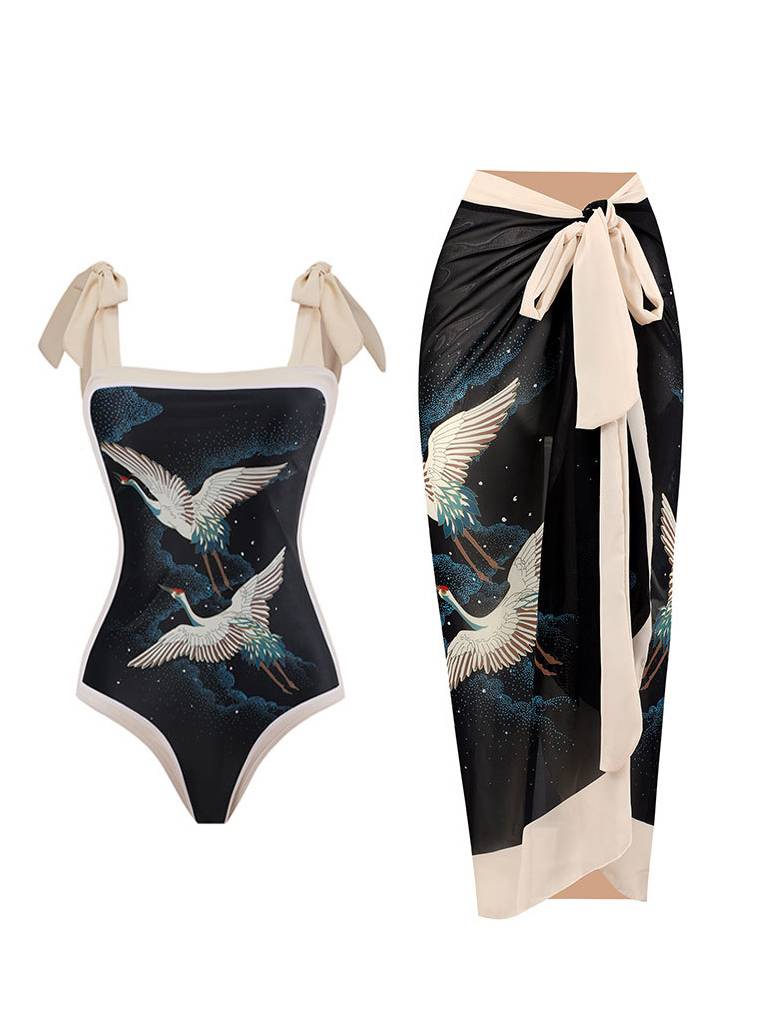 Bañador con gasa - Azul Oscuro Mármol