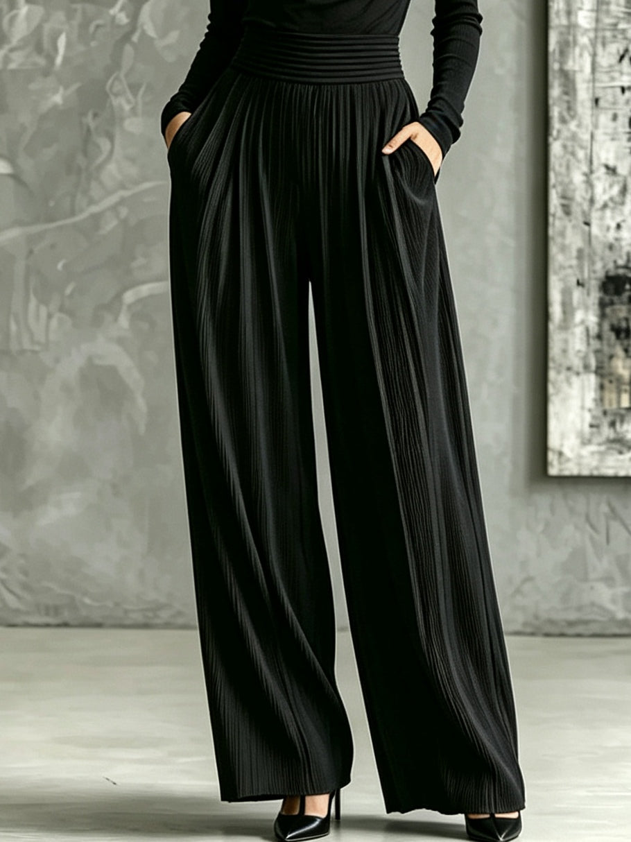 Conjunto Elegante Negro Tiro Alto con escote halter - Negro