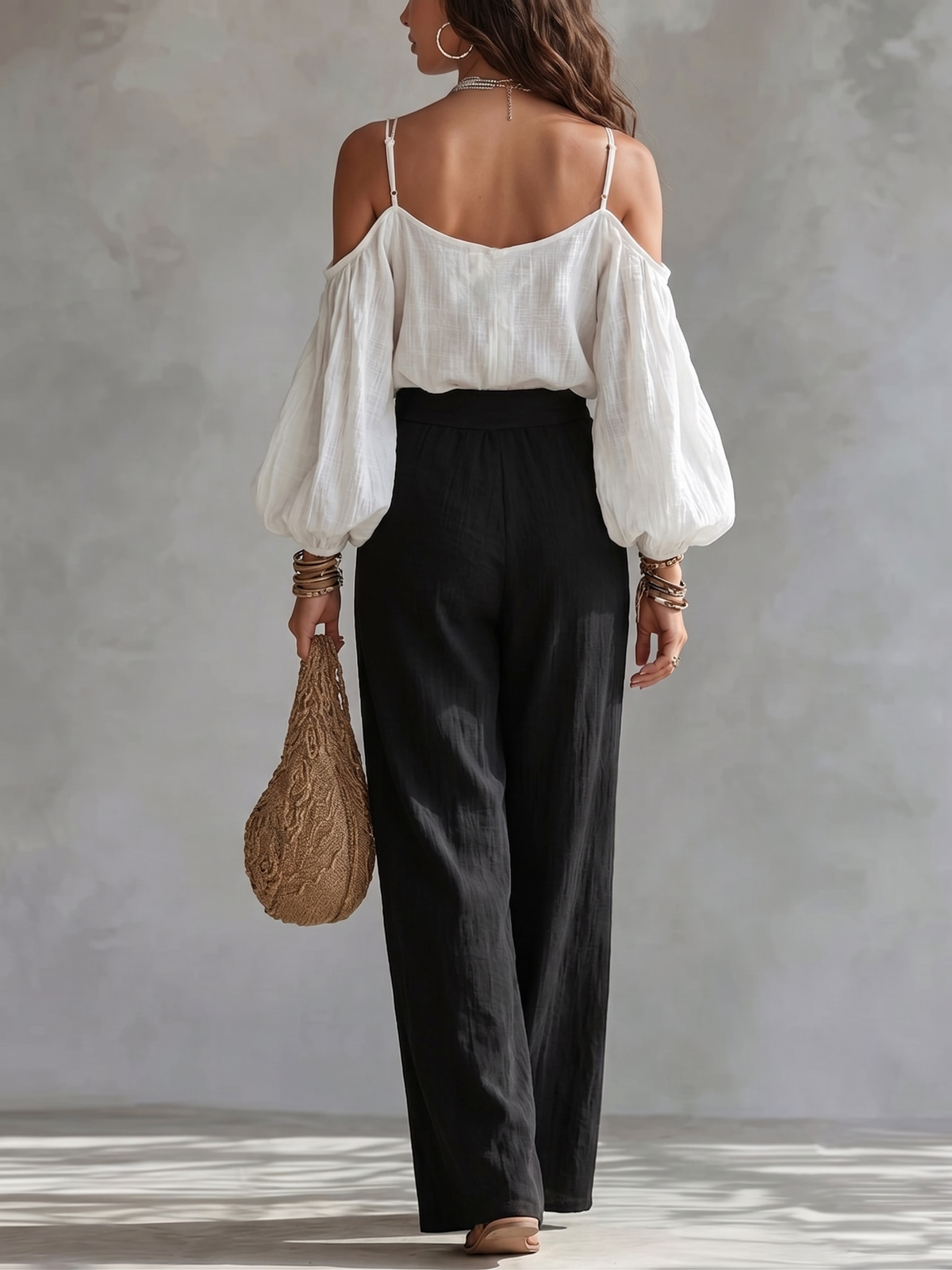 Conjunto Blanco con pierna ancha - Blanco