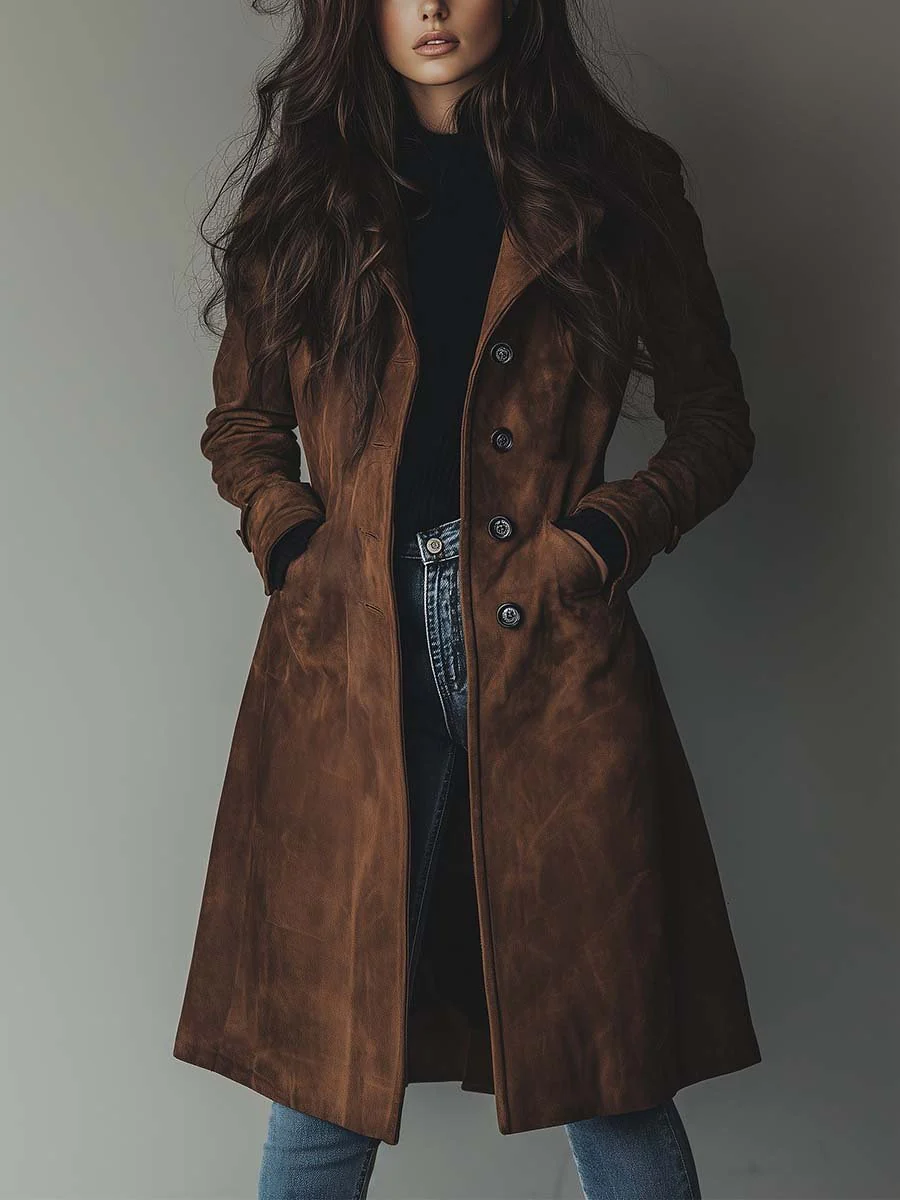 Chaqueta Vintage con ante - Marrón