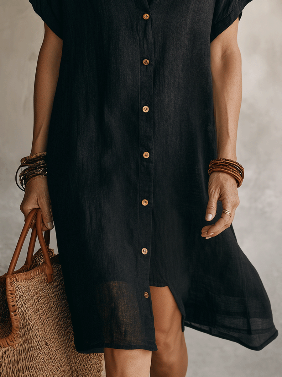 Vestido Casual Boho Corte Holgado - Blanco