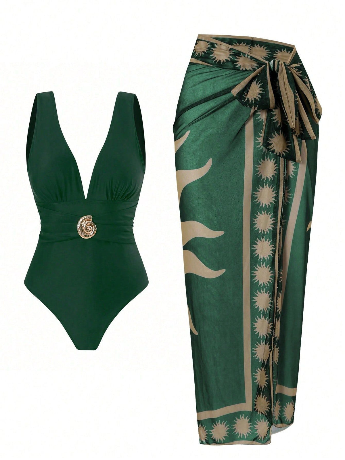 Bañador Vintage con estampado - Verde