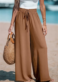 Pantalón Casual Corte Holgado con pierna ancha - Caramelo