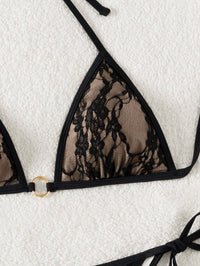 Bikini Sexy con espalda descubierta y encaje - Rosa