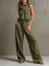 Conjunto Sin Mangas con pierna ancha - Verde