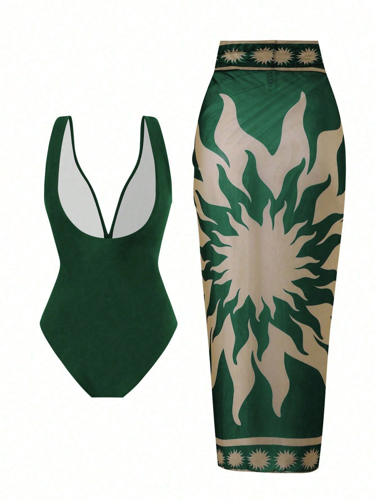 Bañador Vintage con estampado - Verde