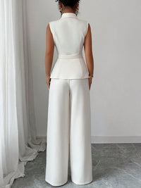 Conjunto Elegante con pierna recta y liso - Blanco