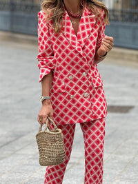 Conjunto de Dos Piezas Estampado de Moda