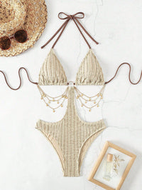 Bikini Sexy con encaje y cut out - Negro