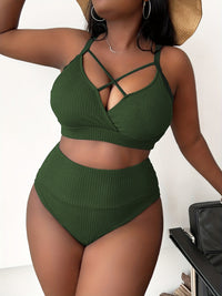 Bikini Sexy Tiro Alto con liso - Rosa