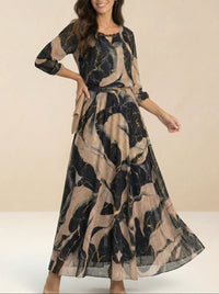 Vestido Estampado Elegante Negro con estampado - Negro