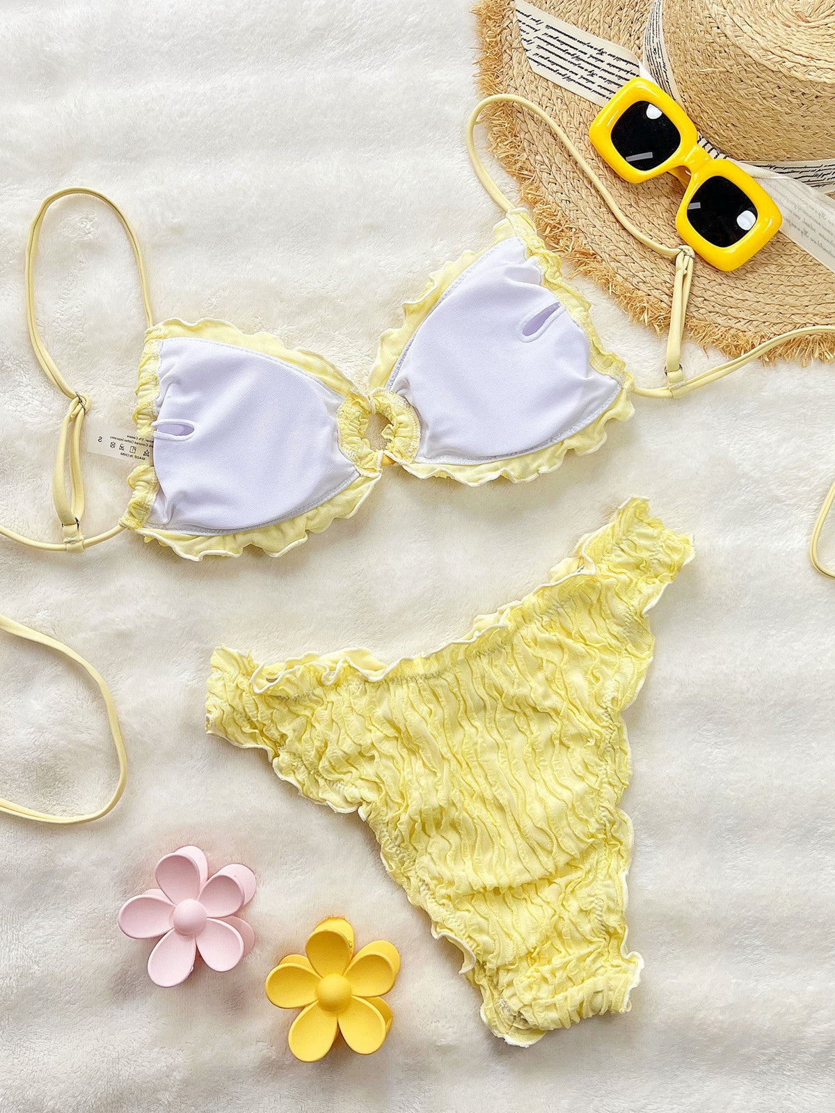 Bikini Minimalista con encaje - Amarillo