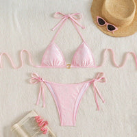 Bikini Sexy con espalda descubierta y encaje - Negro