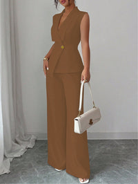 Conjunto Elegante con pierna recta y liso - Blanco
