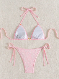 Bikini Sexy con espalda descubierta y encaje - Negro