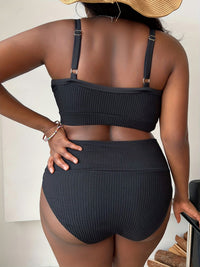 Bikini Sexy Tiro Alto con liso - Verde