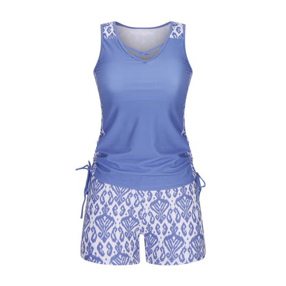 Bañador Boho con estampado - Azul