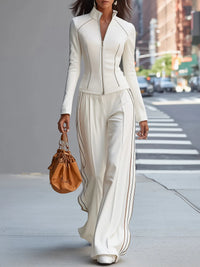 Conjunto Blanco con pierna ancha - Blanco