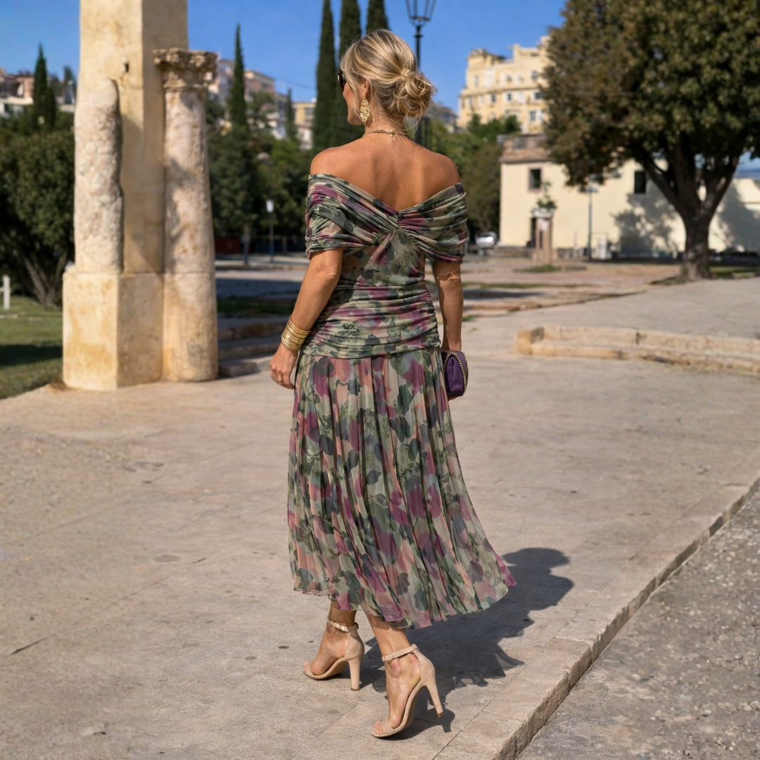 Vestido largo MIKAELA en Azul Oscuro