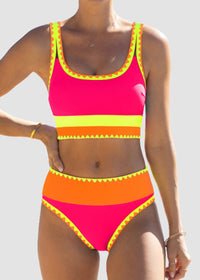 Bikini con contraste - Rosa