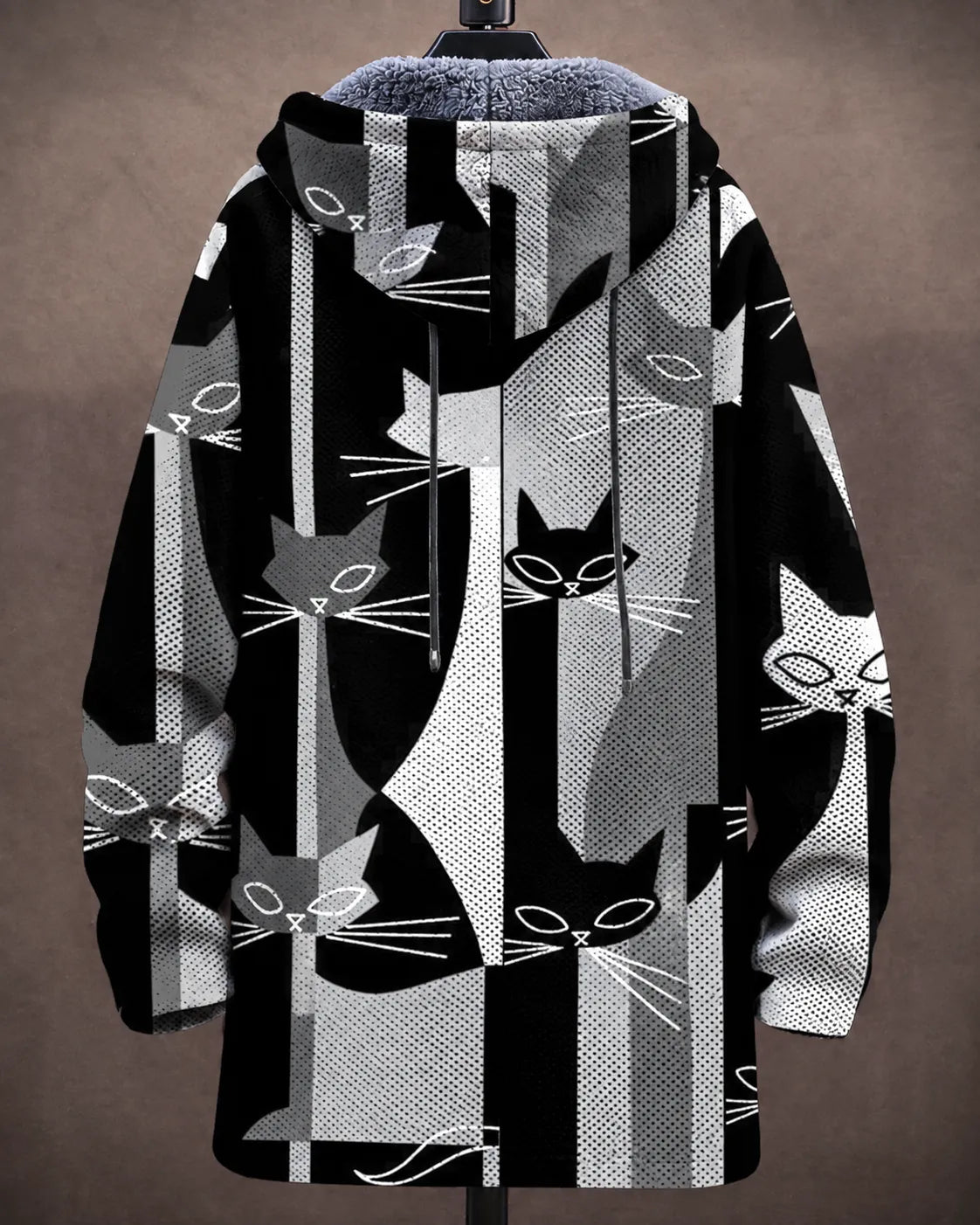 Celeste Modern Cats Hooded Jacket - back