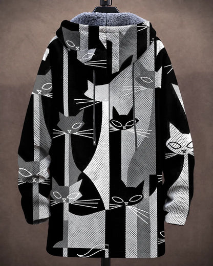 Celeste Modern Cats Hooded Jacket - back