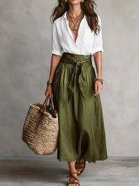 Conjunto de Dos Piezas - Blanco y Verde