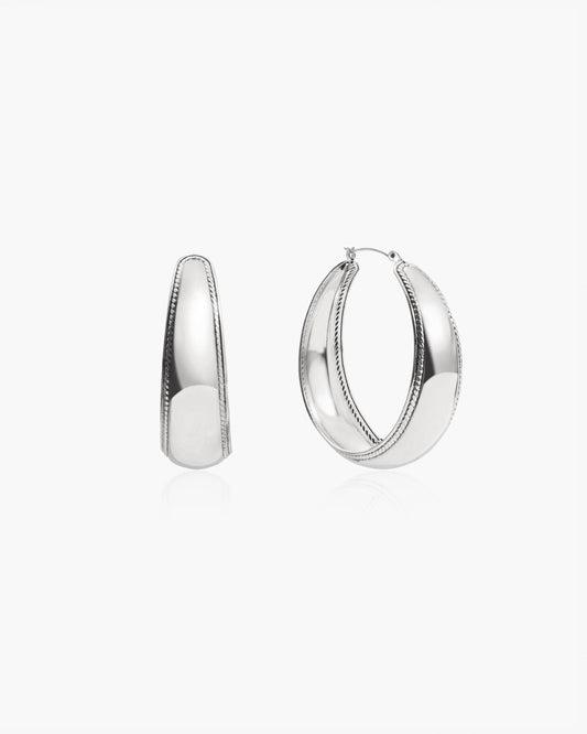 Orin Large Hoop Earrings in Silver