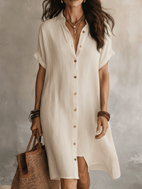 Vestido Casual Boho Corte Holgado - Azul