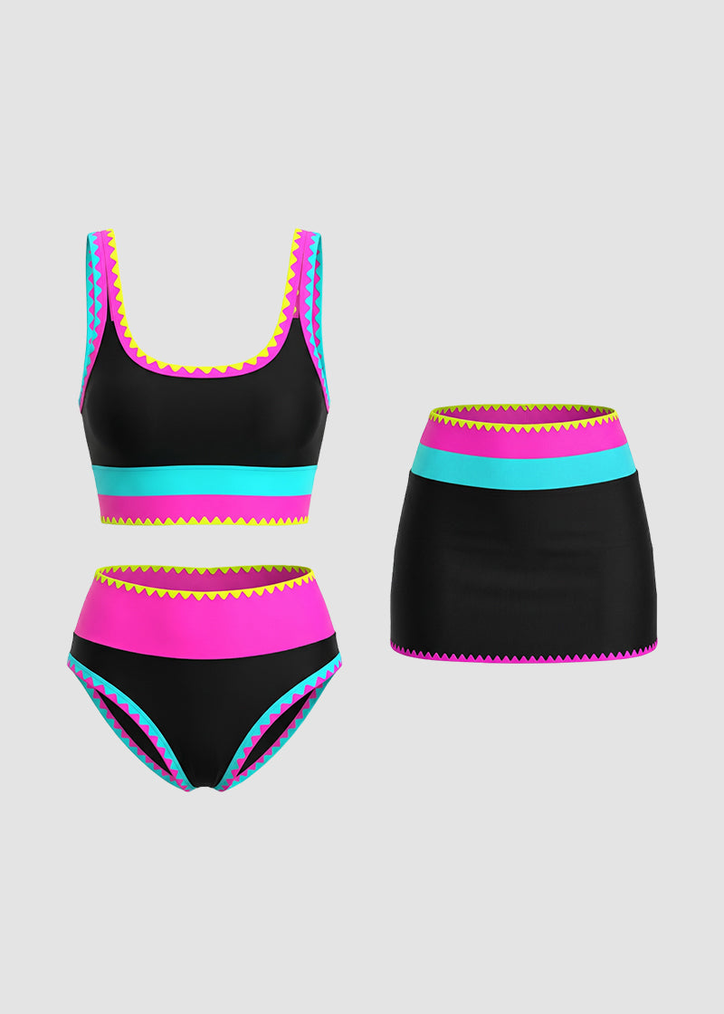 Bikini con contraste - Rojo