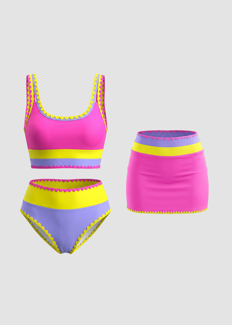 Bikini con contraste - Rojo