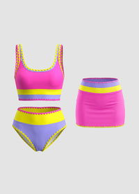 Bikini con contraste - Rojo