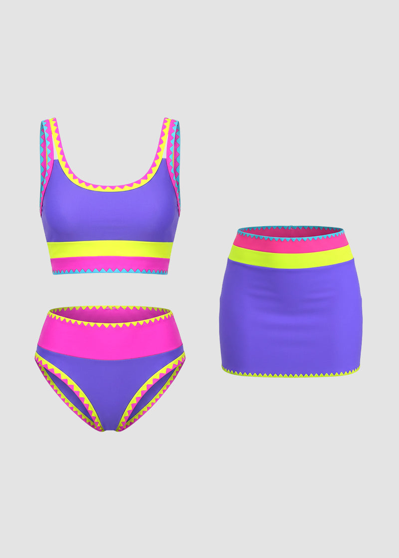 Bikini con contraste - Morado