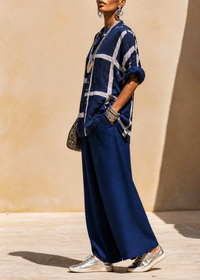 Conjunto de Pantalón Casual Azul Marino Corte Holgado - Azul Marino
