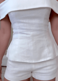 Conjunto de Dos Piezas con algodón y lino - Blanco