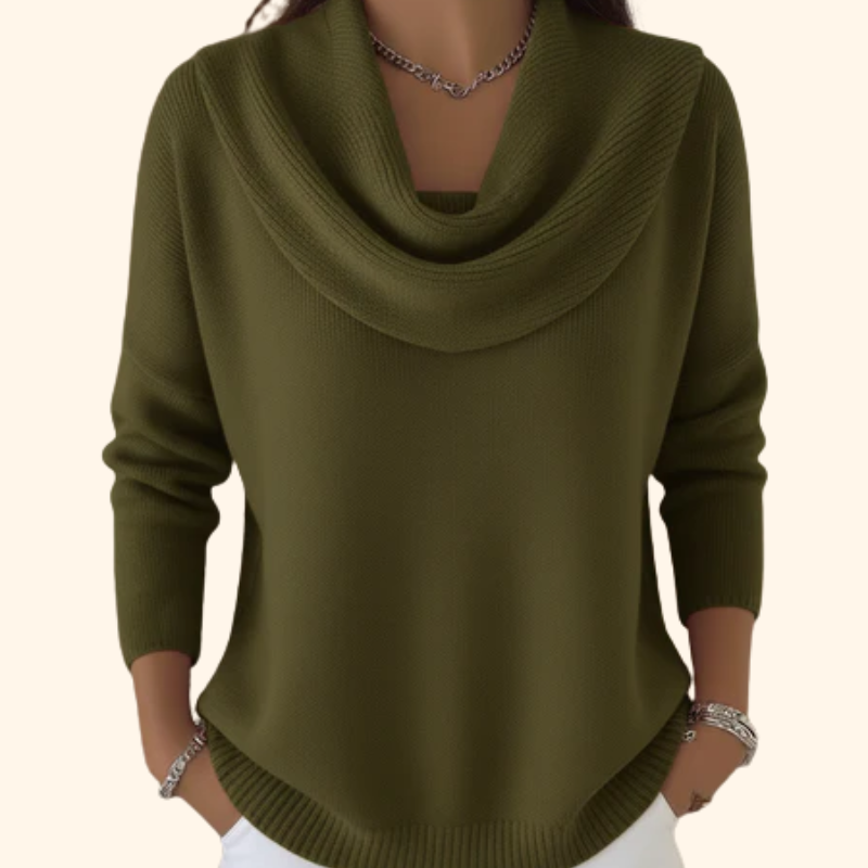 JULIETTE - Jersey de Cuello Drapeado - Rojo
