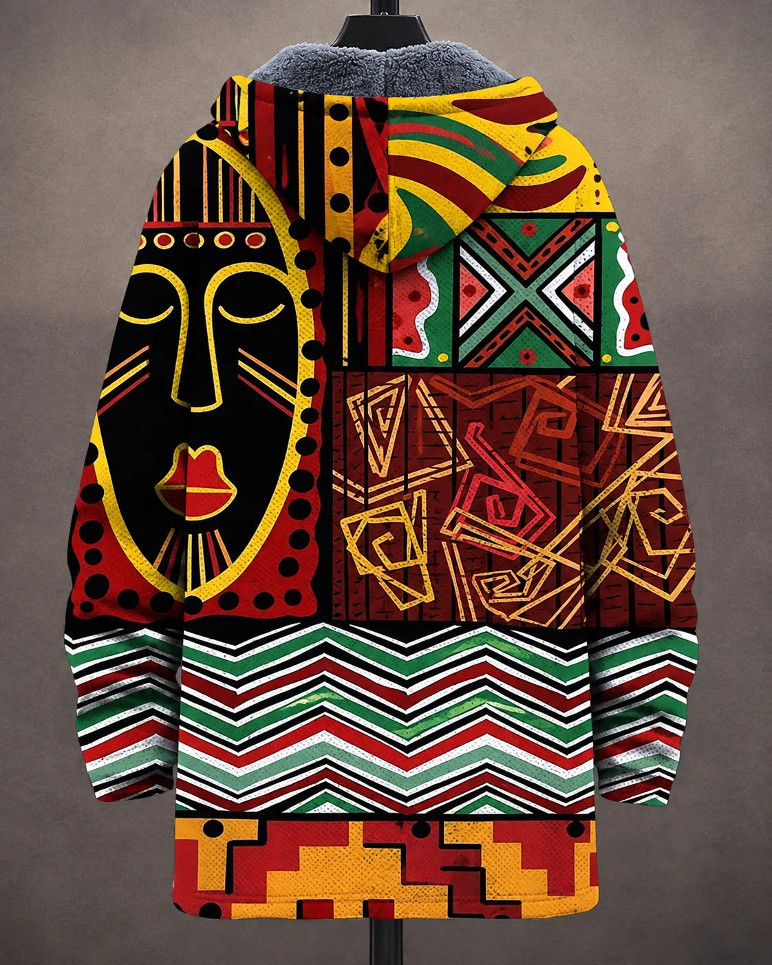 Amara Heritage Art-Print Hooded Jacket - back