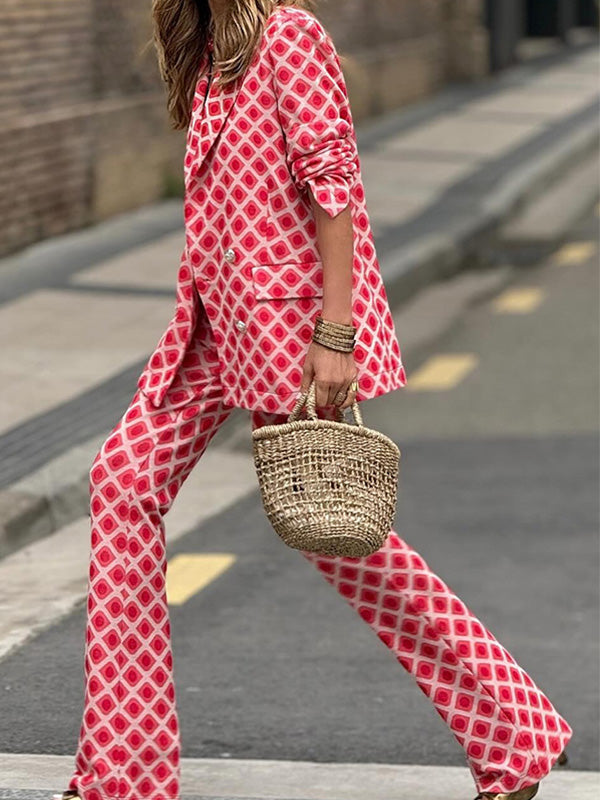 Conjunto de Dos Piezas Estampado de Moda