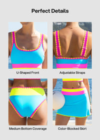 Bikini con contraste - Azul