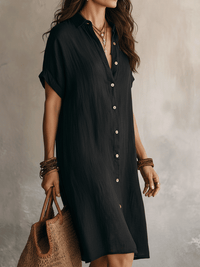 Vestido Casual Boho Corte Holgado - Negro