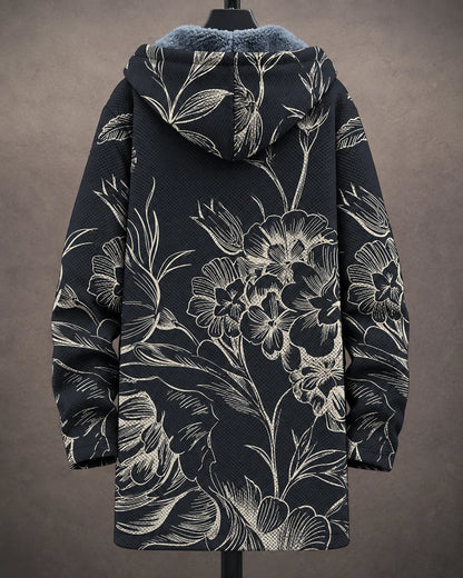 Rosalie Botanical Sketch Hooded Jacket - back