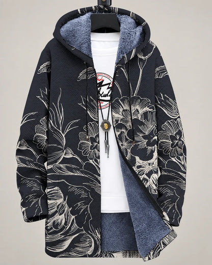 Delilah Cinema Cats Hooded Jacket - Noir Blossom
