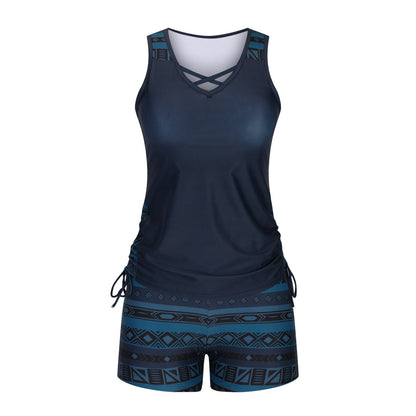 Bañador Boho con estampado - Azul Marino