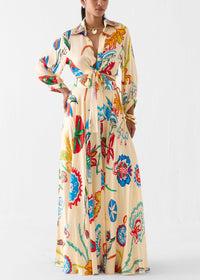 Conjunto Vacaciones Beige con estampado floral - Beige