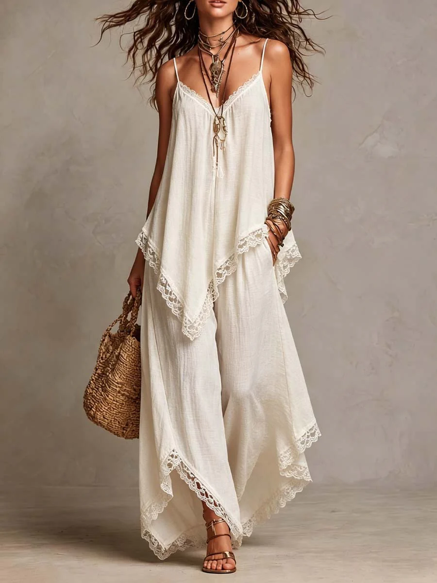 Conjunto Blanco con encaje - Blanco
