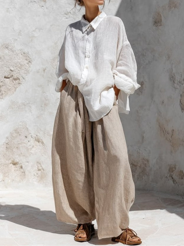 Conjunto Casual Blanco Manga Larga - Blanco