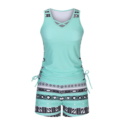Bañador Boho con estampado - Azul